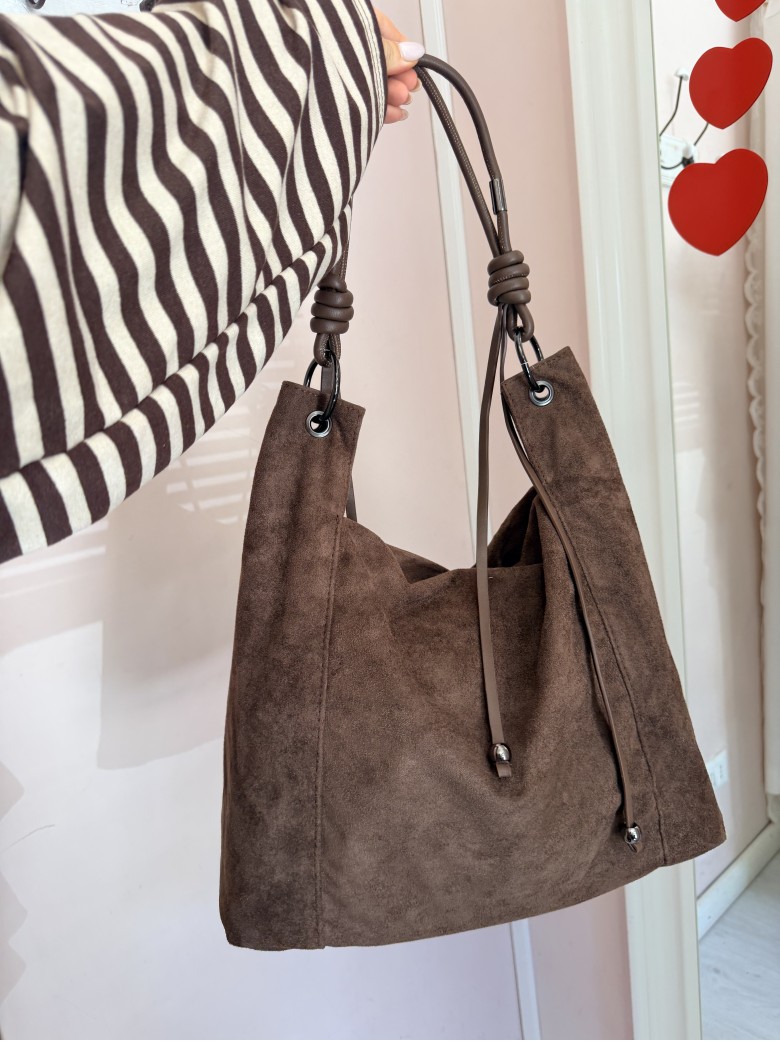 Borsa camoscio morbida marrone