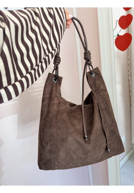 Borsa camoscio morbida marrone