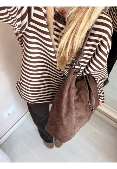 Borsa camoscio morbida marrone