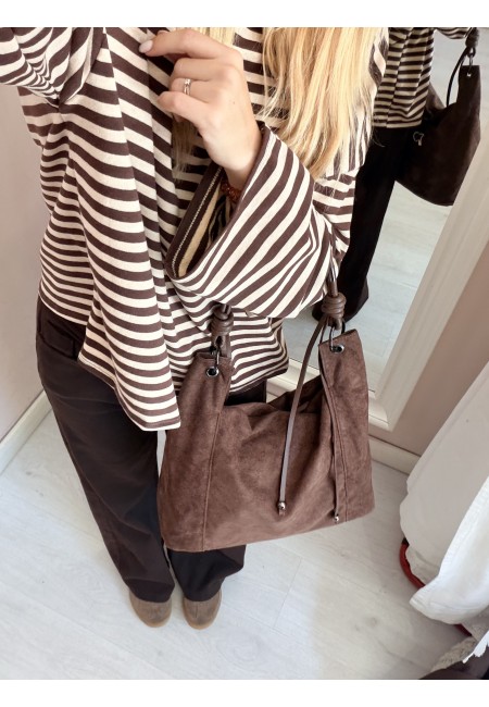 Borsa camoscio morbida marrone