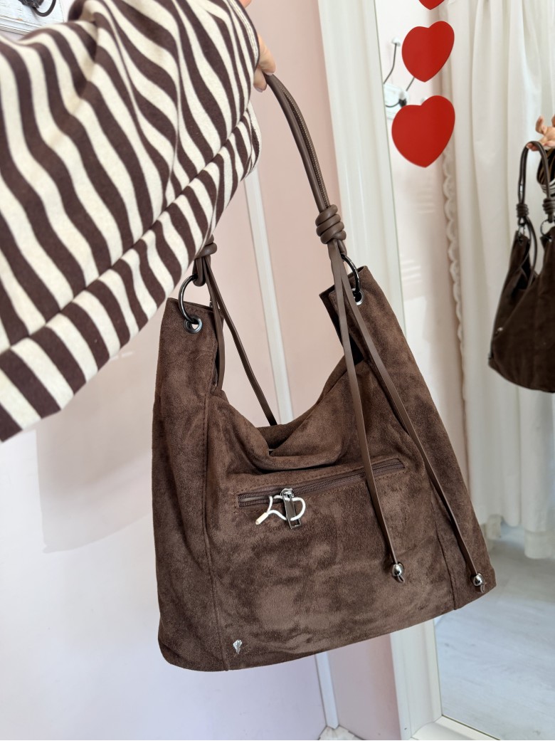 Borsa camoscio morbida marrone