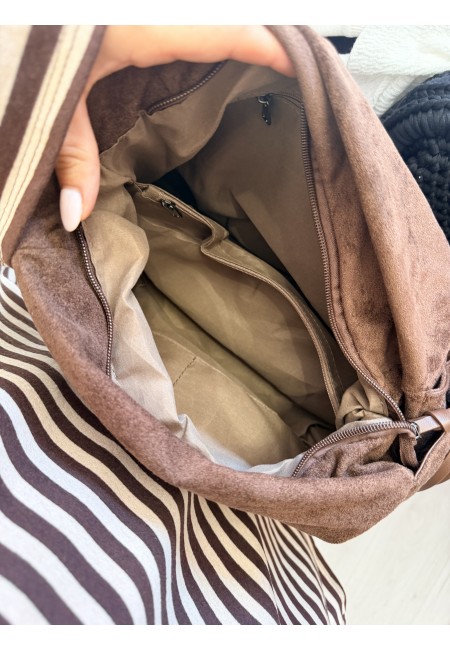 Borsa camoscio morbida marrone