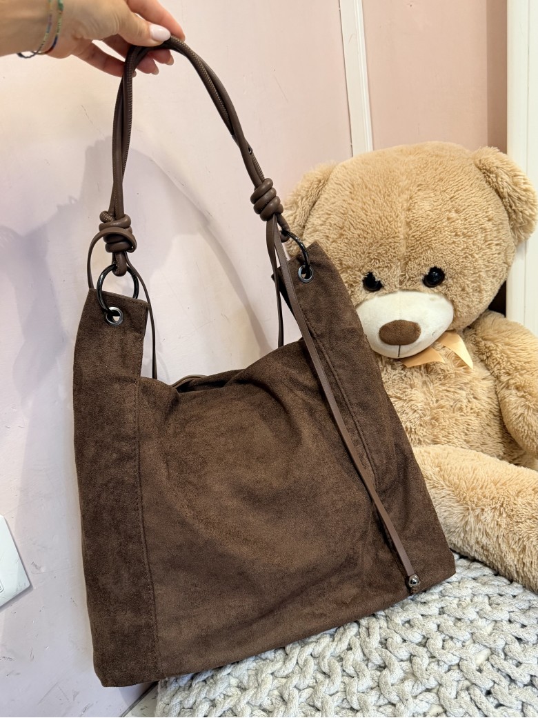 Borsa camoscio morbida marrone