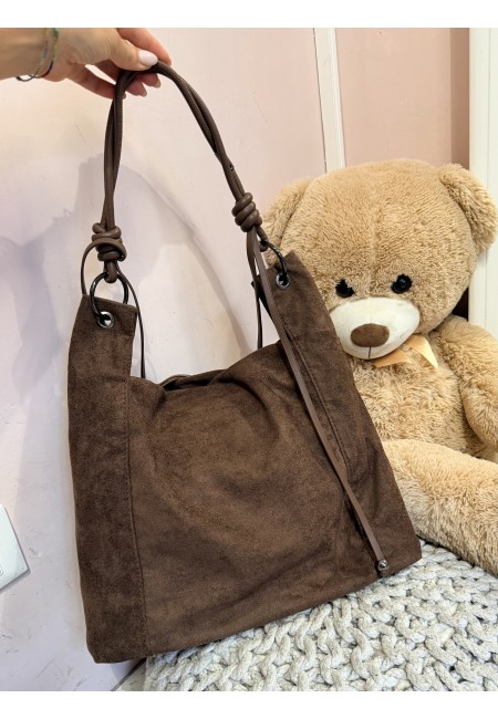 Borsa camoscio morbida marrone