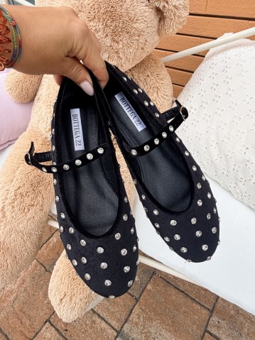 Ballerine mary jane strass nere