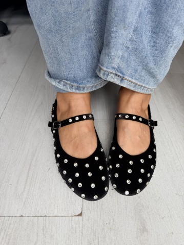Ballerine mary jane strass nere 2