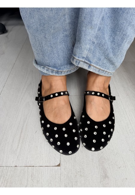 Ballerine mary jane strass nere