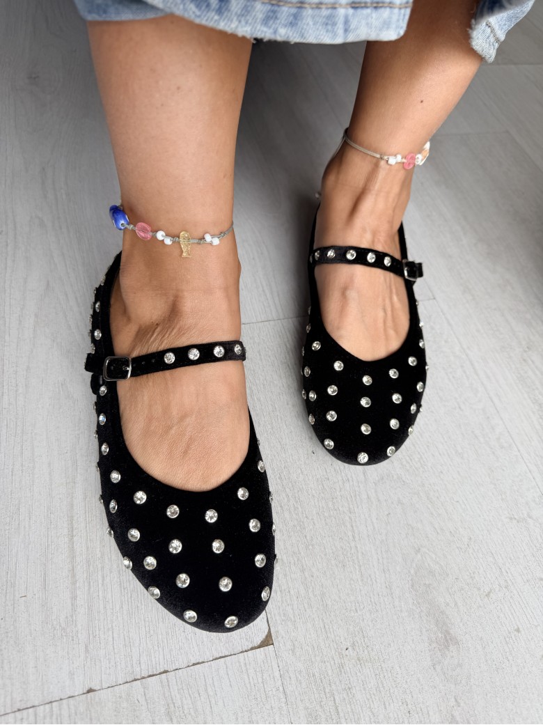 Ballerine mary jane strass nere