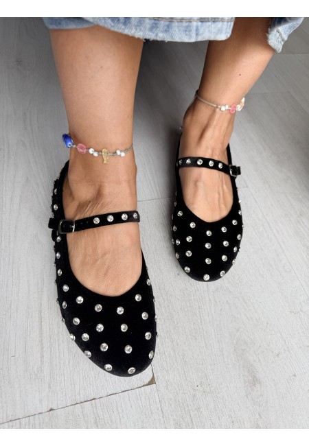 Ballerine mary jane strass nere