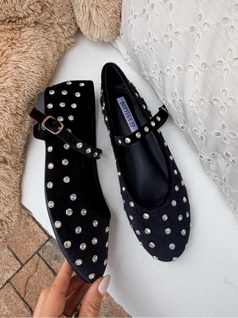 Ballerine mary jane strass nere