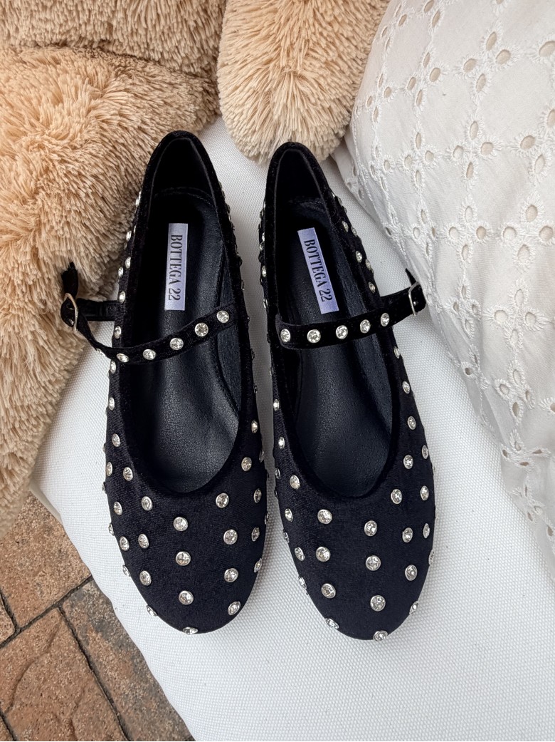 Ballerine mary jane strass nere