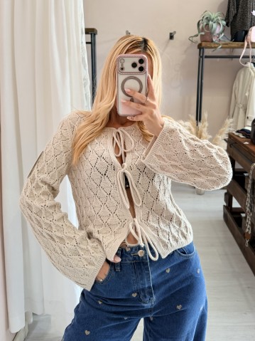 Maglia laccini CELINE beige
