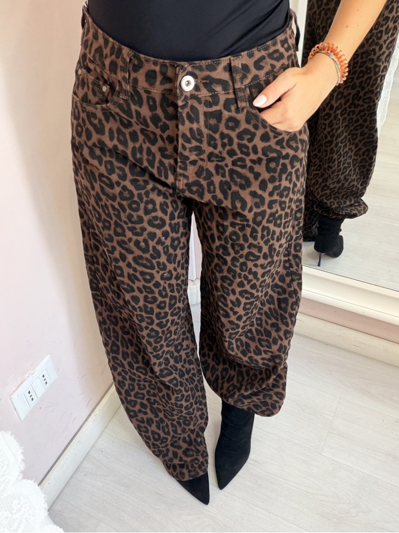 Jeans leopardati balloon