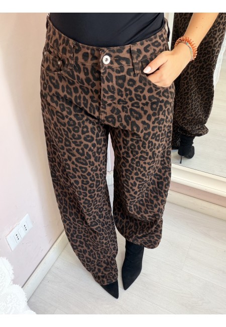 Jeans leopardati balloon