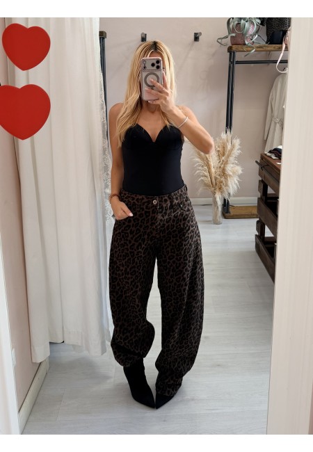 Jeans leopardati balloon
