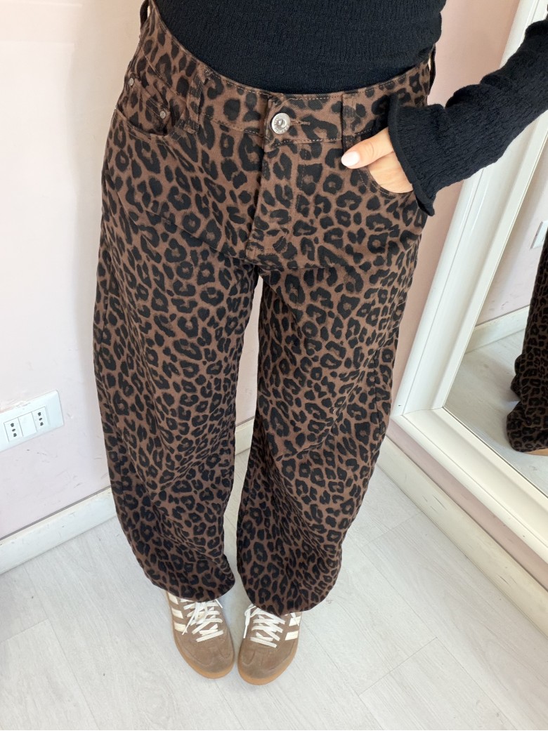 Jeans leopardati balloon