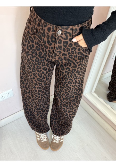 Jeans leopardati balloon