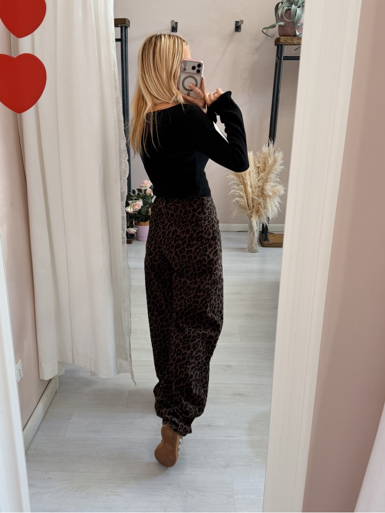 Jeans leopardati balloon
