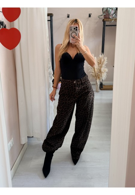 Jeans leopardati balloon
