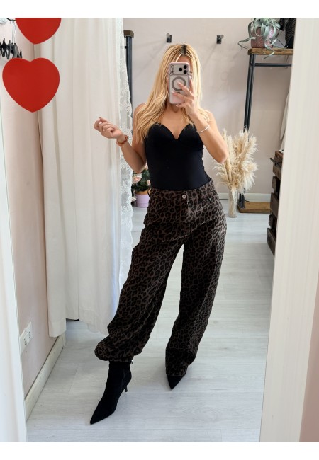 Jeans leopardati balloon