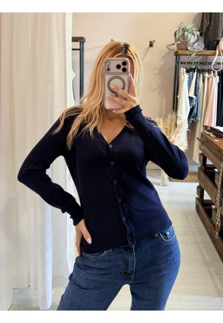 Cardigan bottoncini blu
