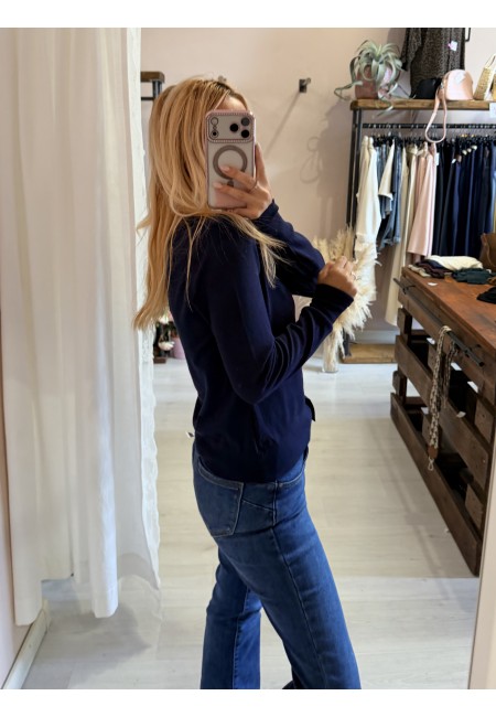 Cardigan bottoncini blu