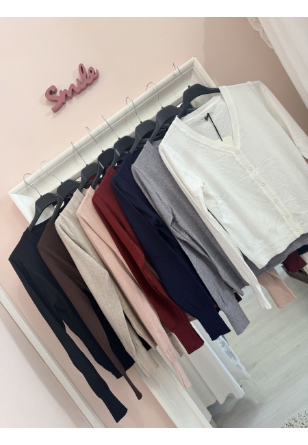 Cardigan bottoncini blu