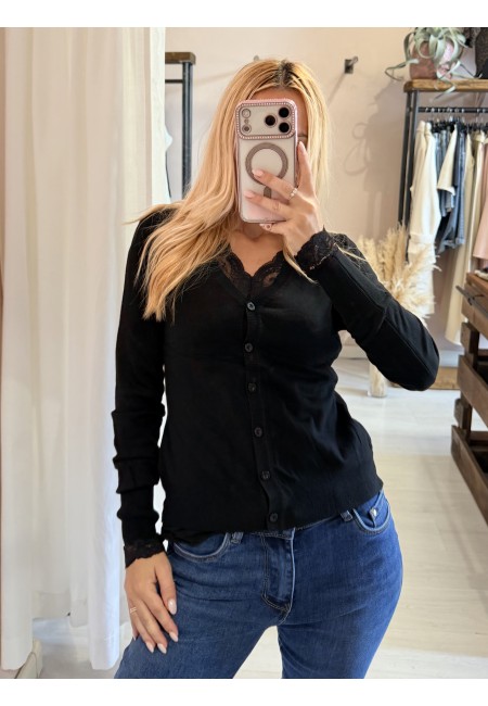 Cardigan bottoncini nero