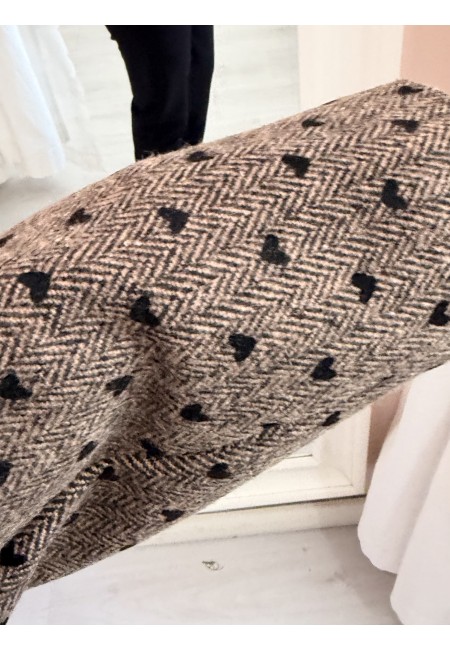 Giacca cappottino cuoricini marrone