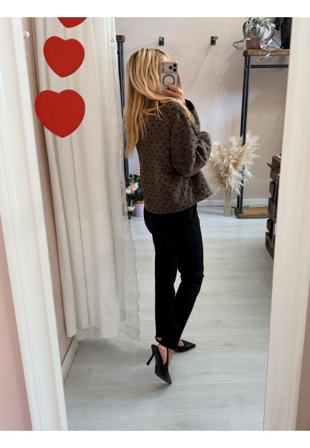 Giacca cappottino cuoricini marrone