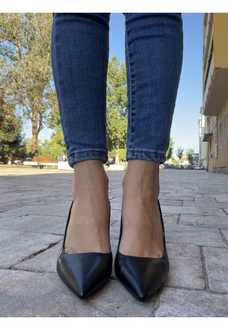 Decoltè slingback nere tacco 8