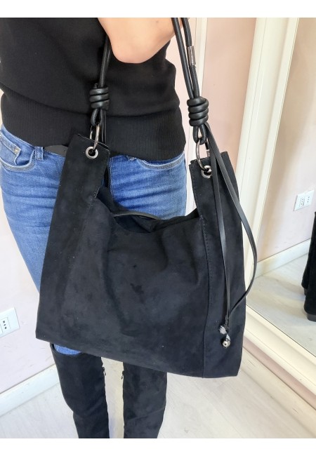 Borsa camoscio morbida nera