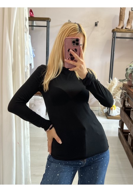 Maglia misto cashmere nera
