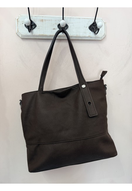 Borsa eco pelle morbida marrone