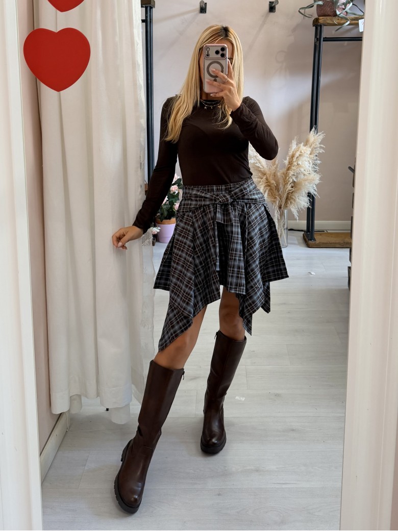 Stivali alti MARRONI eco pelle