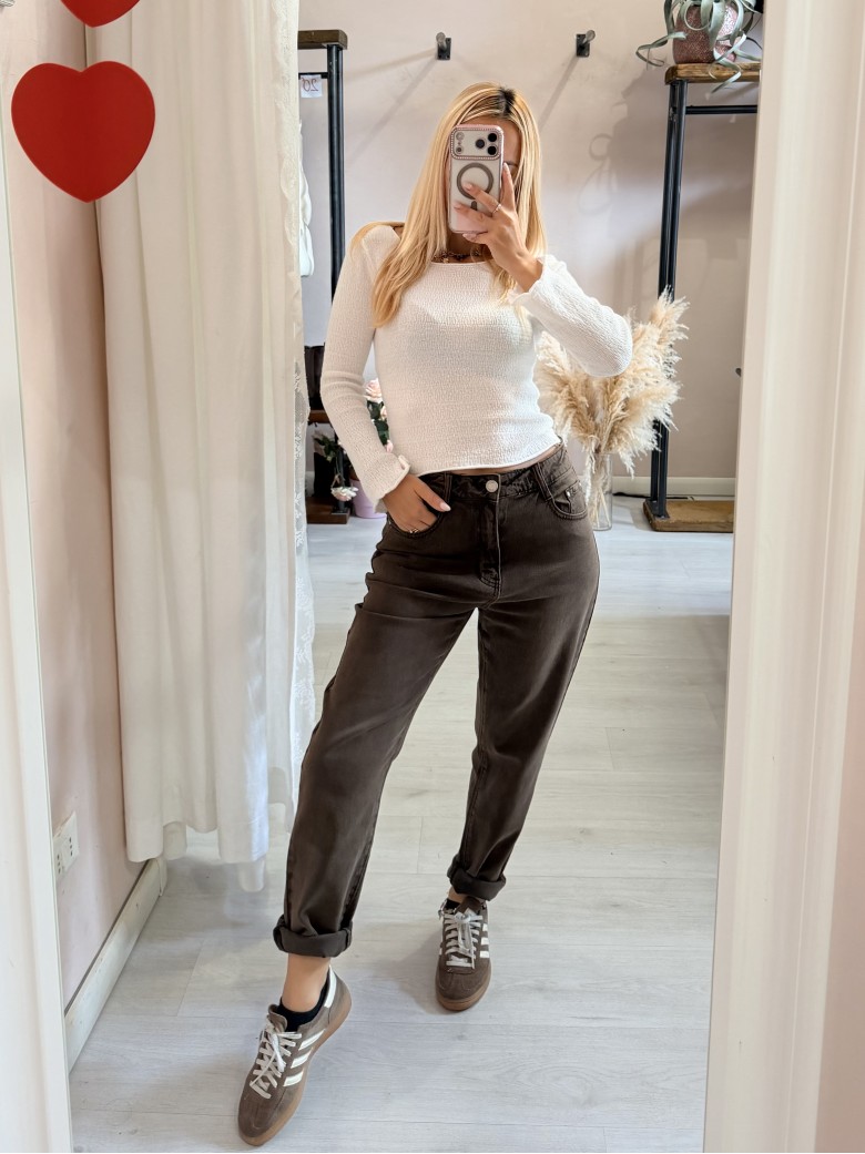 Jeans momfit marroni