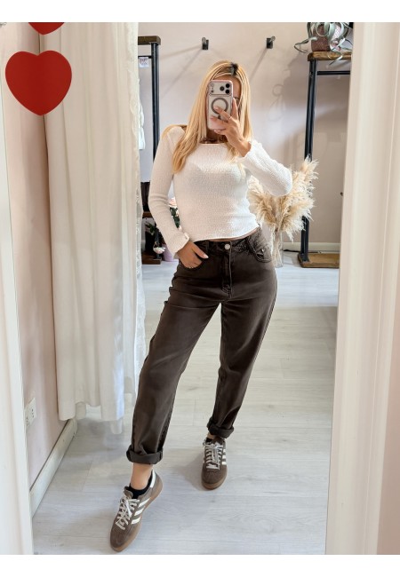 Jeans momfit marroni