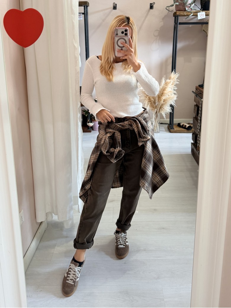 Jeans momfit marroni