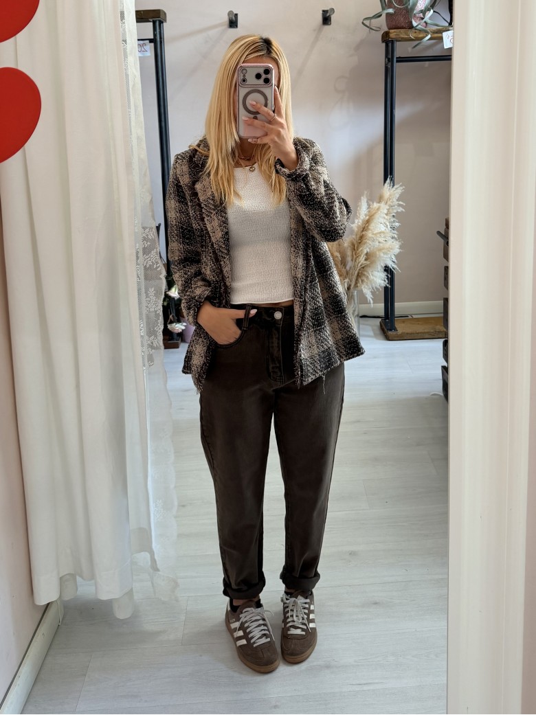 Jeans momfit marroni