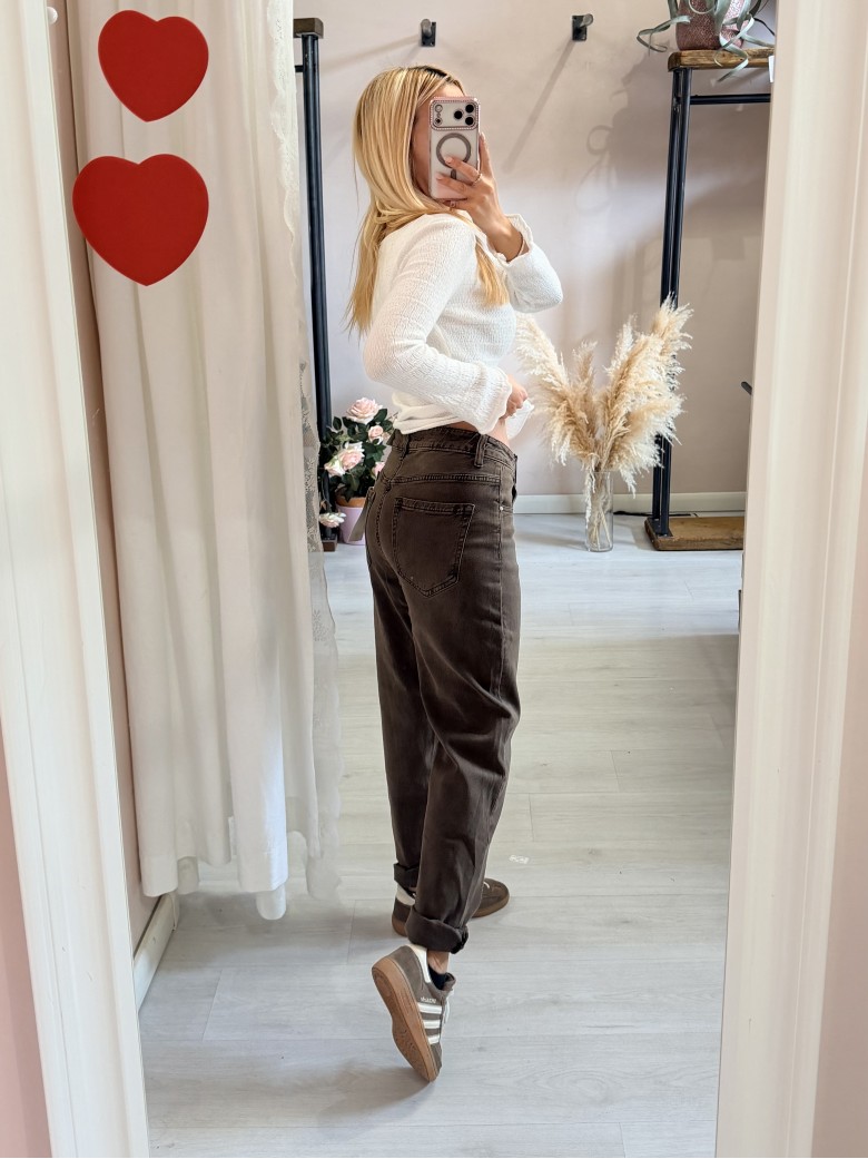 Jeans momfit marroni