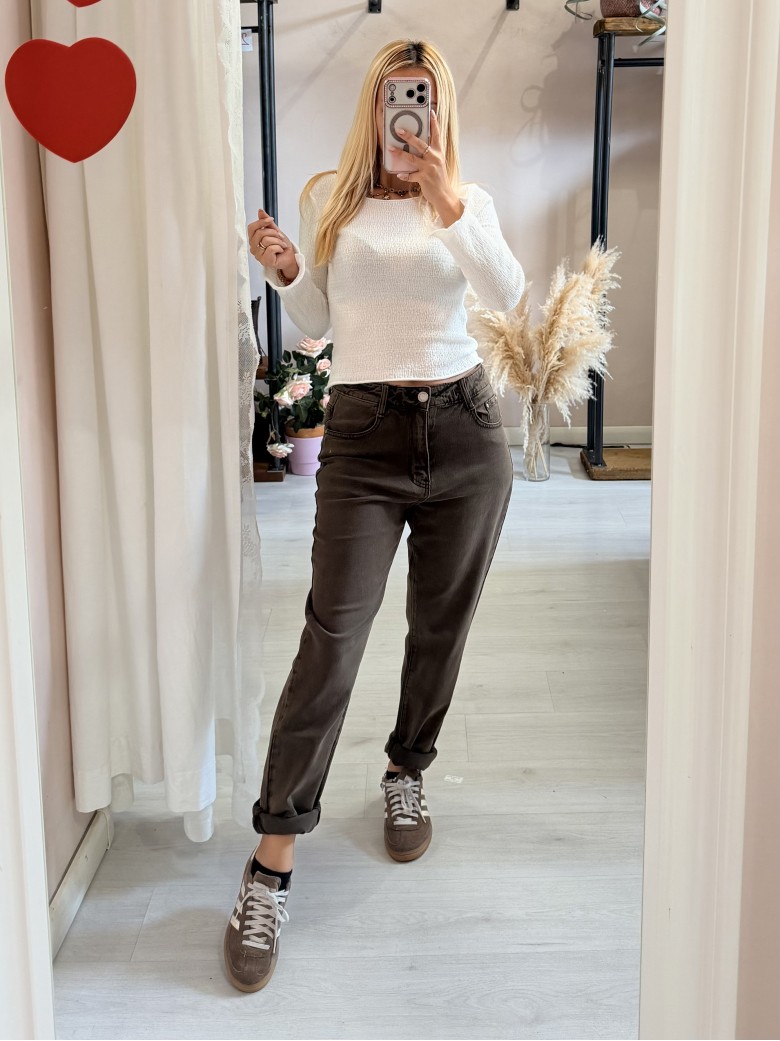 Jeans momfit marroni