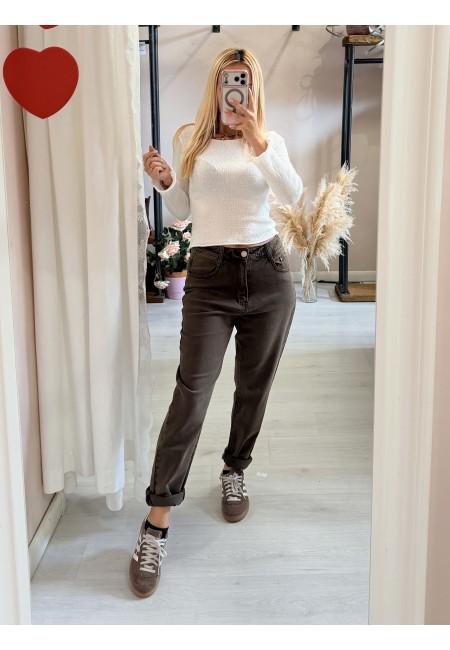 Jeans momfit marroni
