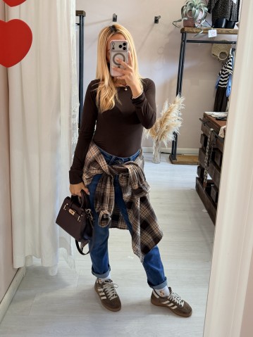 Camicia a quadri marrone 2
