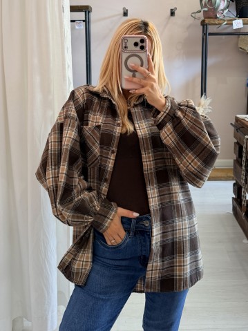 Camicia a quadri marrone