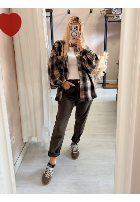Camicia a quadri marrone