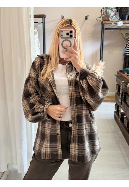 Camicia a quadri marrone