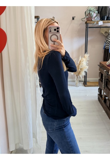 Maglia misto cashmere blu