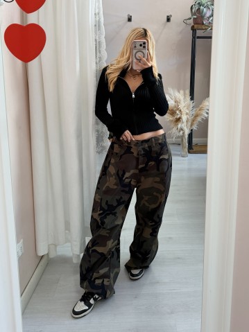 Pantaloni jeans camouflage mimetici