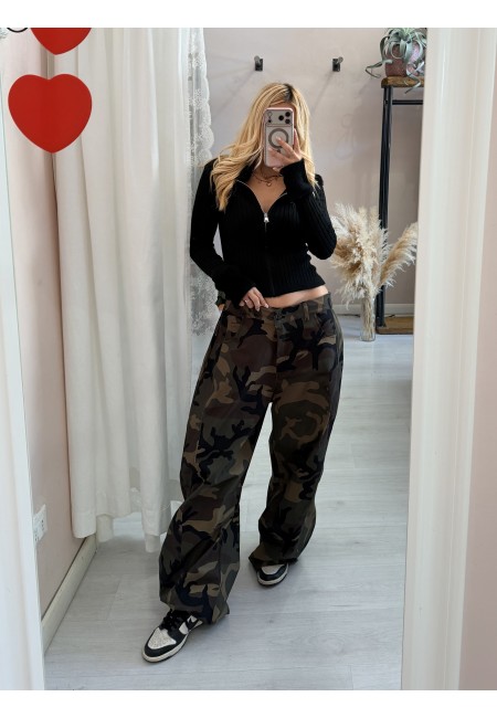 Pantaloni jeans camouflage mimetici