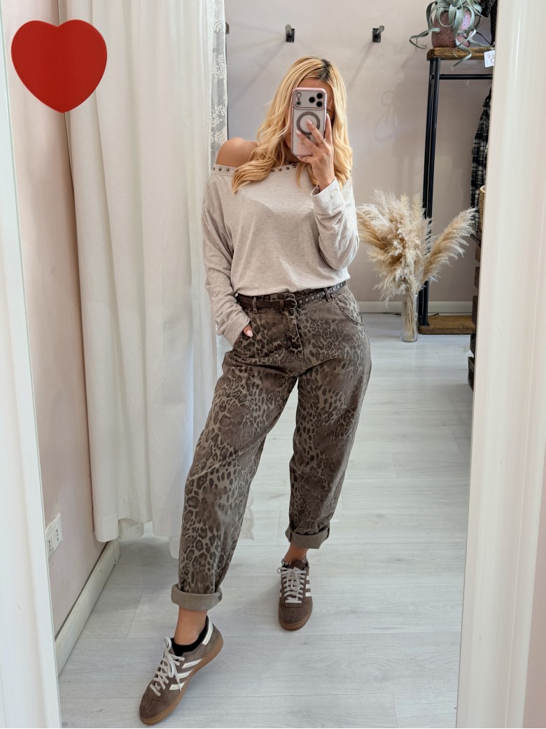 Pantaloni animalier leopardati morbidi